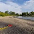 Wide sandy shoreline at Bluffer’s Park Beach