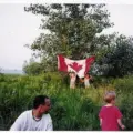People celebrating a summer day at Cherry Beach