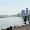 People swimming and relaxing at Sunnyside Beach