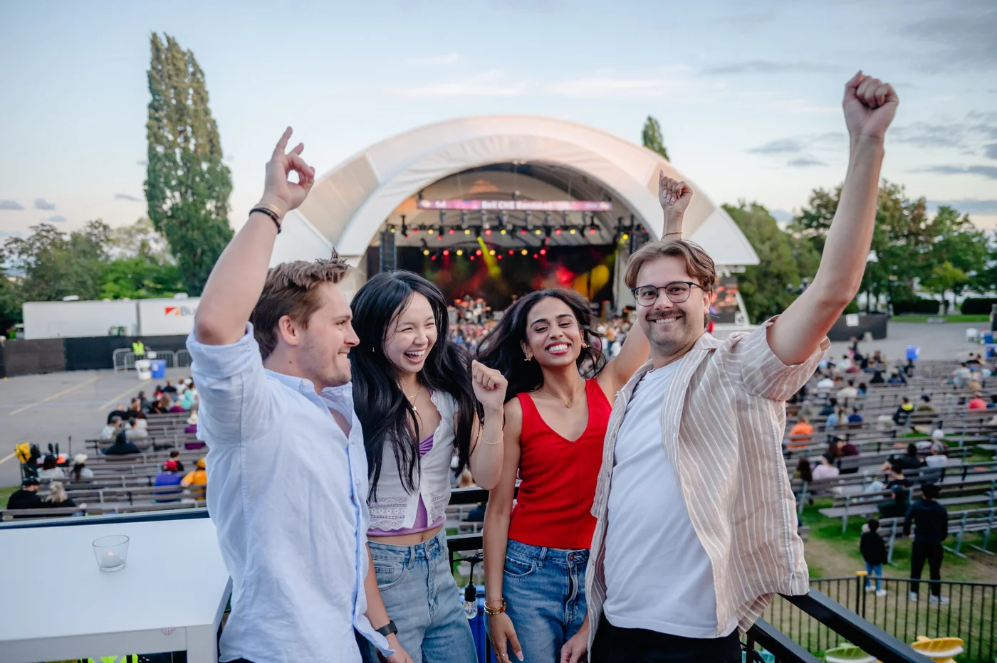 Friends enjoying a concert at the CNE Bandshell