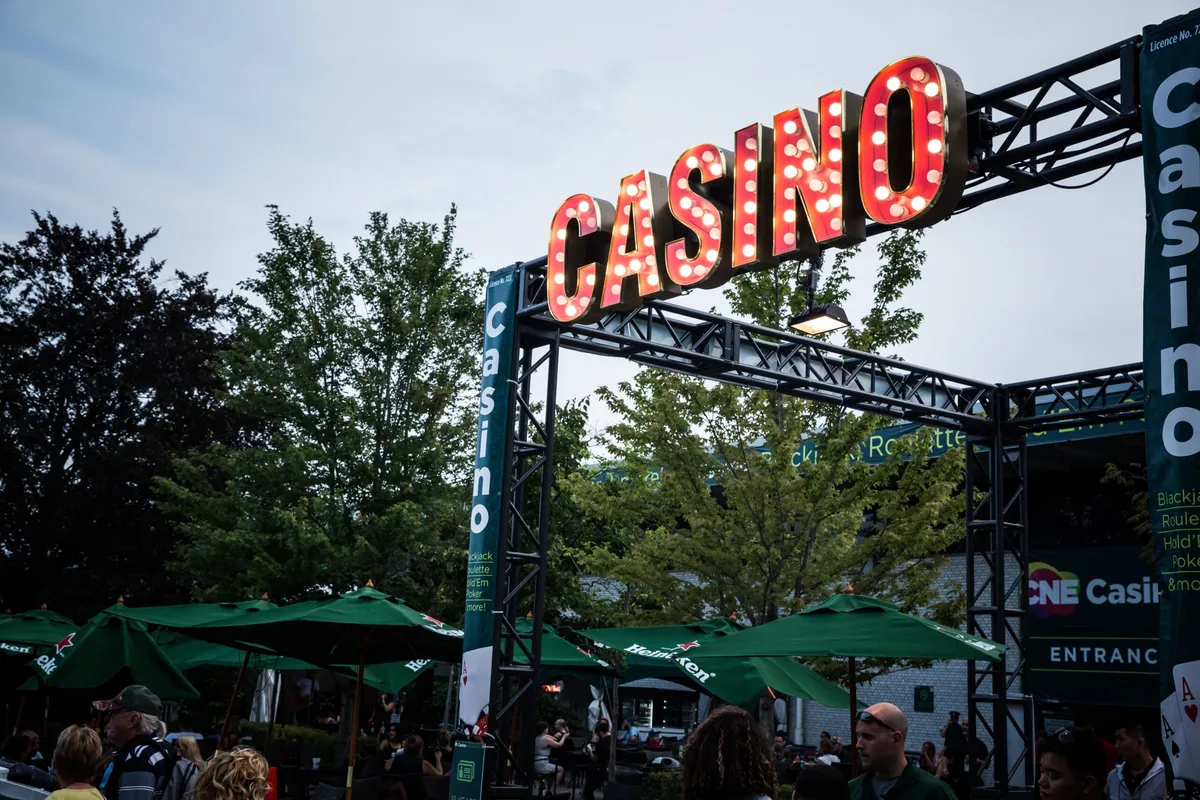 CNE Casino entrance and outdoor patio at the Better Living Centre