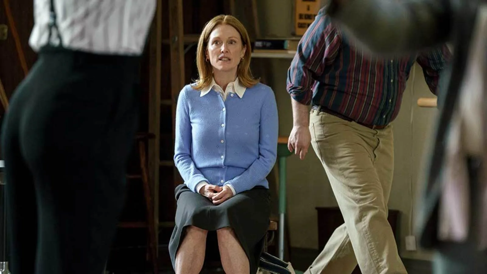 Julianne Moore and Paul Giamatti appear together in a scene from The Debut