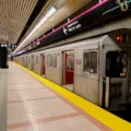 A subway train at Don Mills Station