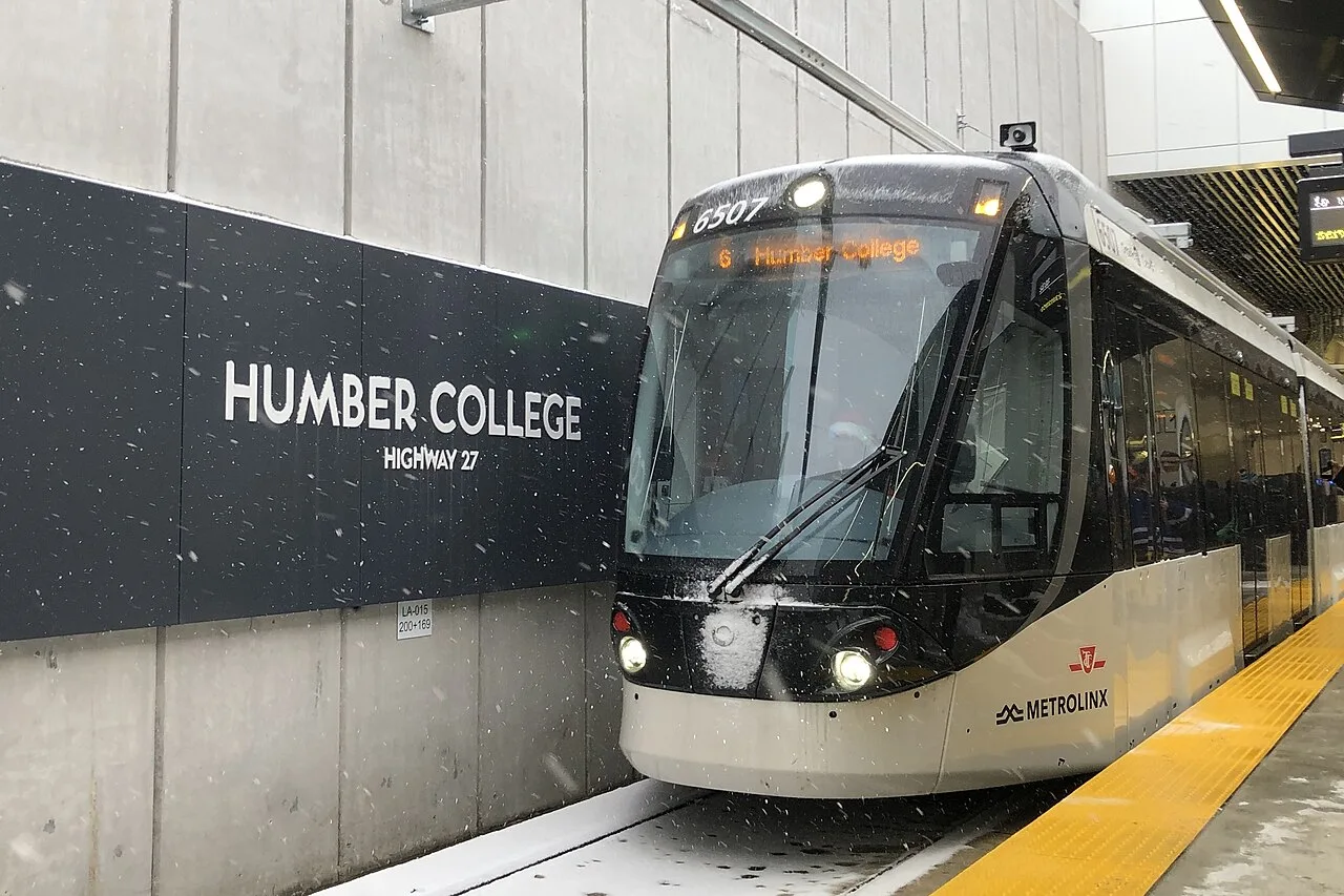 A Line 6 train arriving at Humber College Station