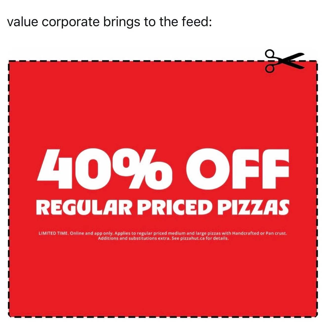 Pan pizza from Pizza Hut Canada