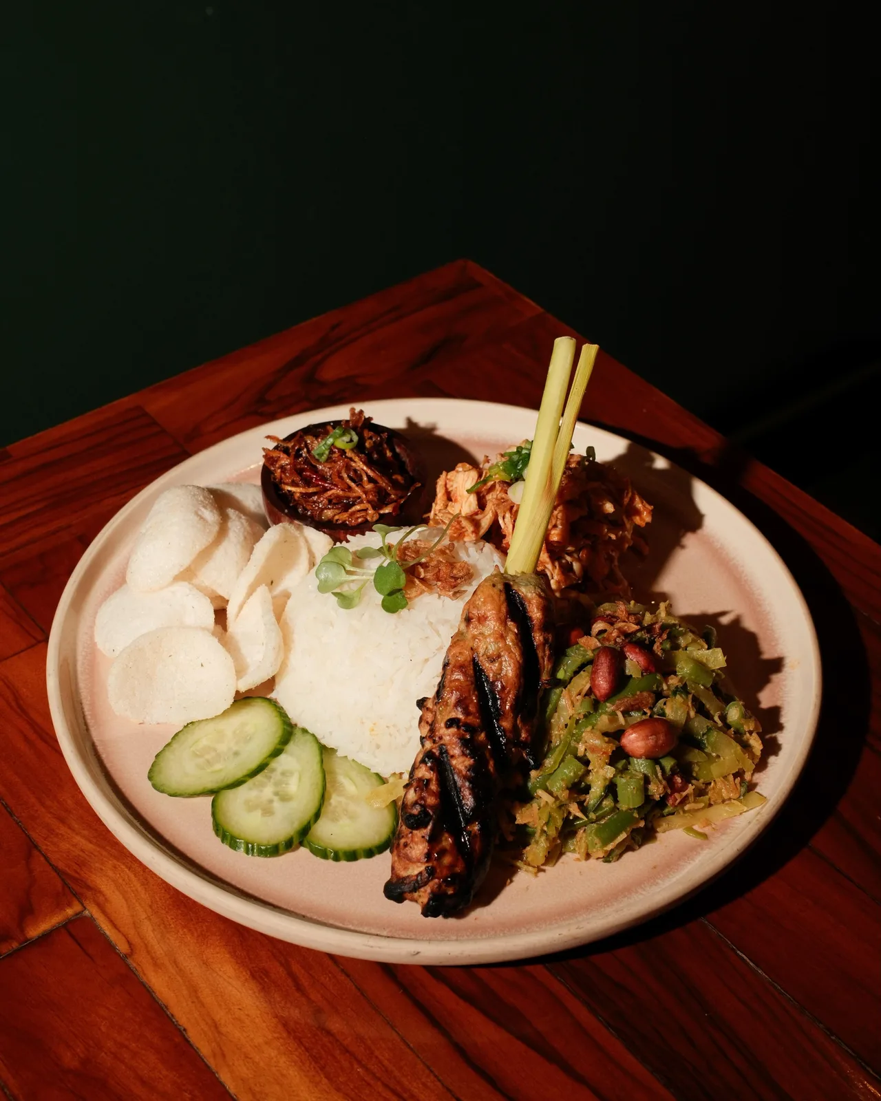 A plated Indonesian dish at Sambal on the Danforth