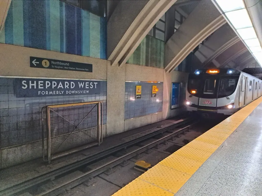 Platform artwork inside Sheppard West Station