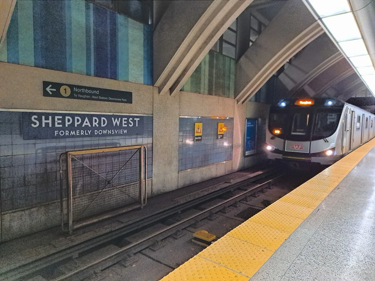 Platform artwork inside Sheppard West Station