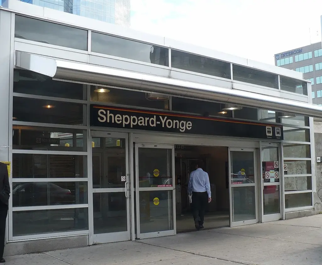The entrance to Sheppard-Yonge Station