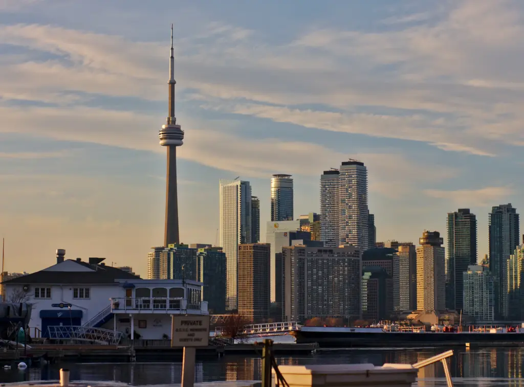 Toronto Islands and the downtown skyline across the harbour