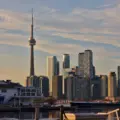 Toronto Islands and the downtown skyline across the harbour