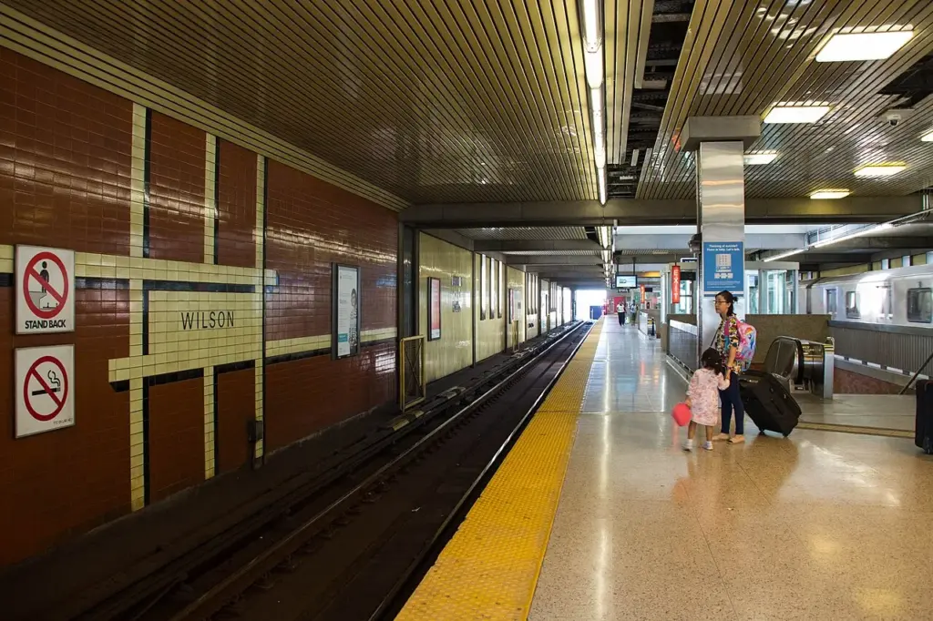 A subway platform at Wilson Station