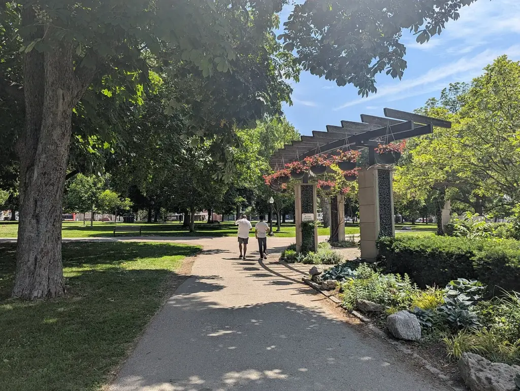Allan Gardens Conservatory and surrounding park in downtown Toronto