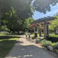 Allan Gardens Conservatory and surrounding park in downtown Toronto