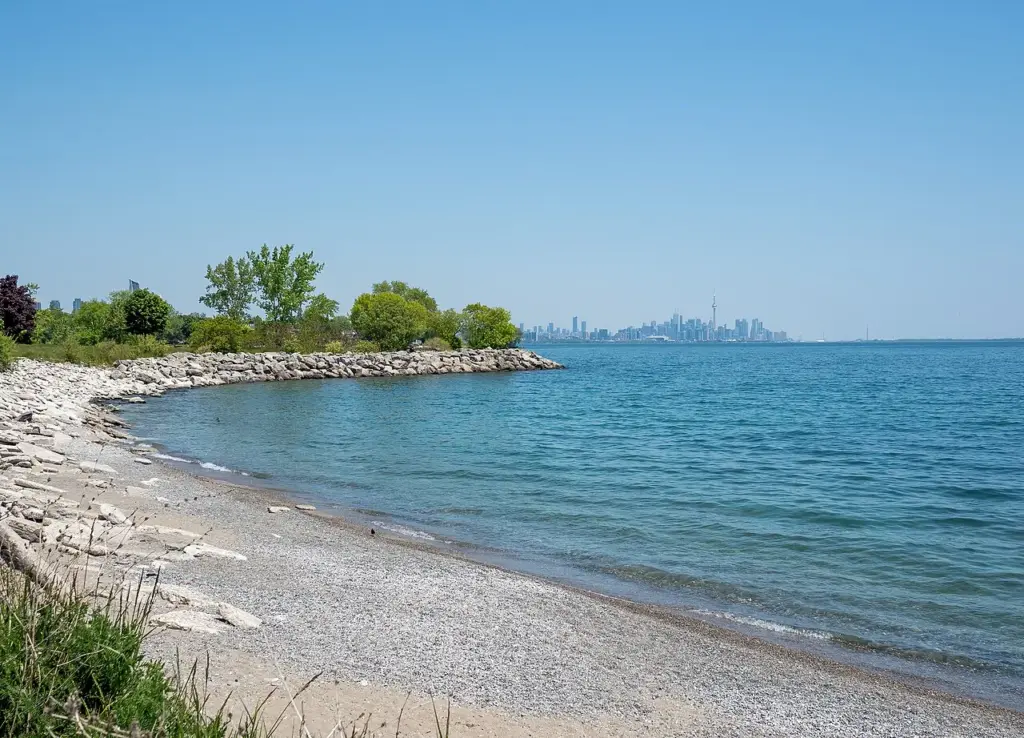 Waterfront trail and shoreline at Colonel Samuel Smith Park