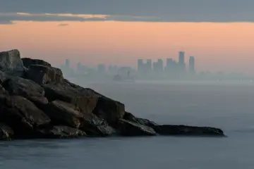 The Toronto skyline at sunrise