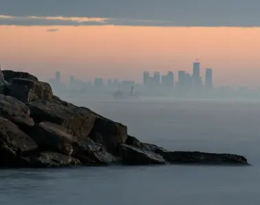 The Toronto skyline at sunrise