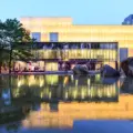 The Image Centre beside a reflecting pond at Toronto Metropolitan University