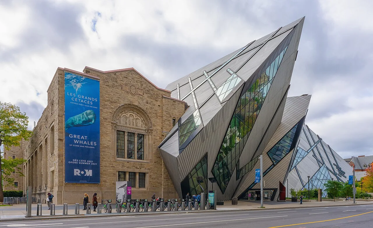Royal Ontario Museum exterior on Bloor Street in autumn