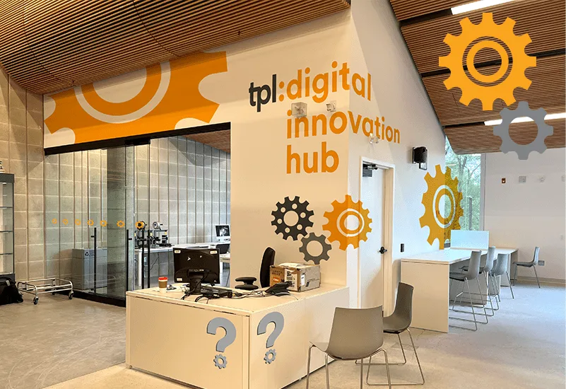 Entrance to a Toronto Public Library Digital Innovation Hub