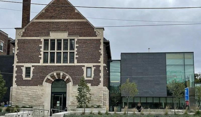 Historic brick exterior of Wychwood Branch library