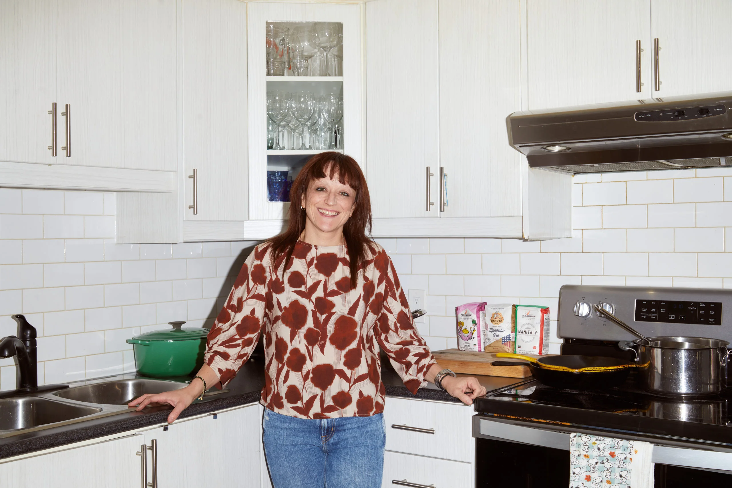Toronto chef Giovanna Alonzi cooking in her Geary Avenue kitchen