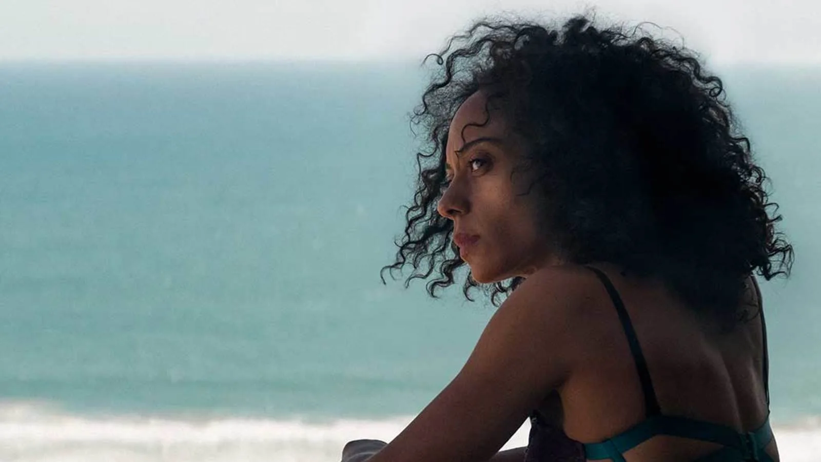 Rosalind Eleazar looks toward the ocean in a scene from Misty Green