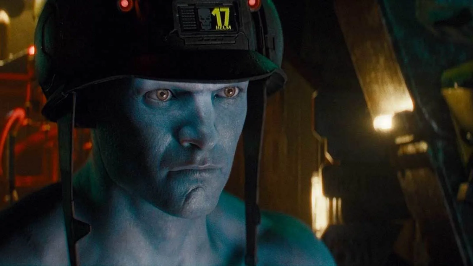 Animated soldiers move through a blue battlefield in Rogue Trooper
