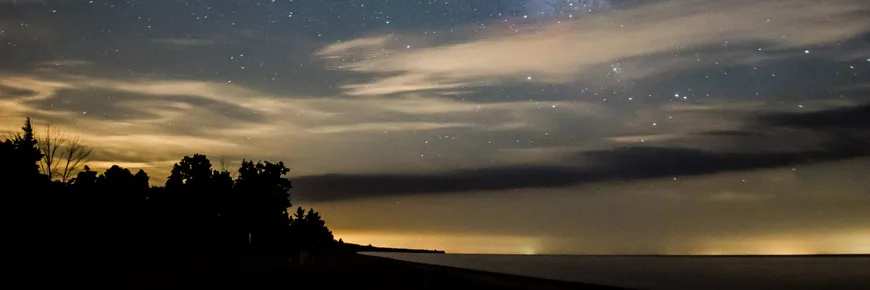 Night sky above Lake Erie at Point Pelee National Park