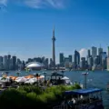 Toronto skyline viewed across the water from the Toronto Islands
