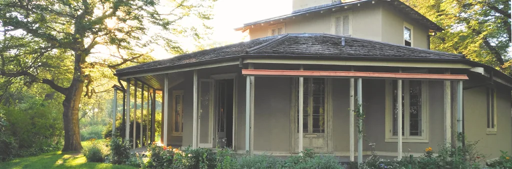 Colborne Lodge and its covered porch in High Park
