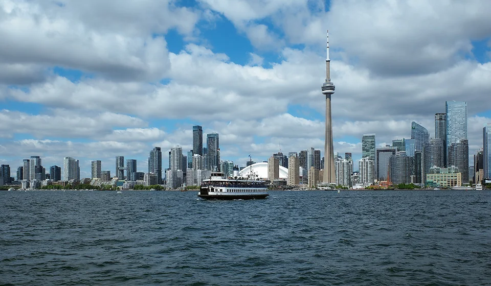 A Toronto Island ferry crossing the harbour
