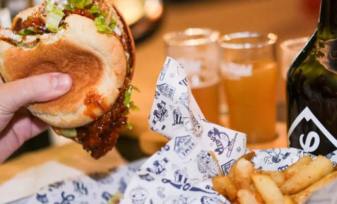 Ballpark-style food at Left Field Brewery