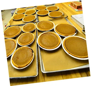 Trays of pumpkin pies in Hansen’s bakery