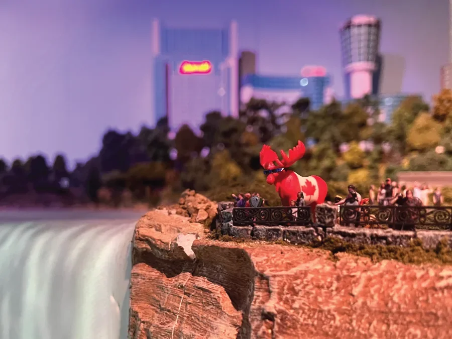 Miniature Niagara Falls scene at Pocket Planet Canada in Toronto