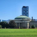 Convocation Hall and its dome seen across Front Campus