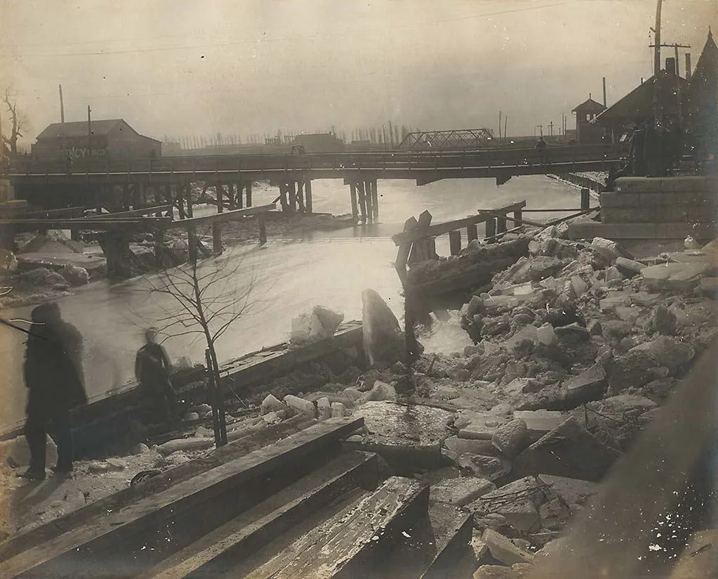 Flood water covering part of the Don River valley in Toronto
