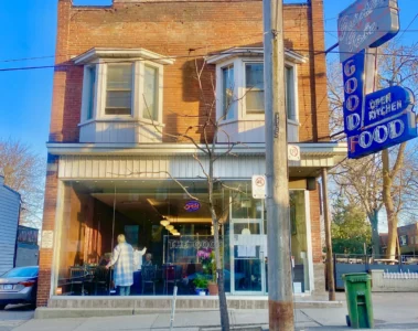 Garden Gate Restaurant and its Good Food sign on Queen Street East
