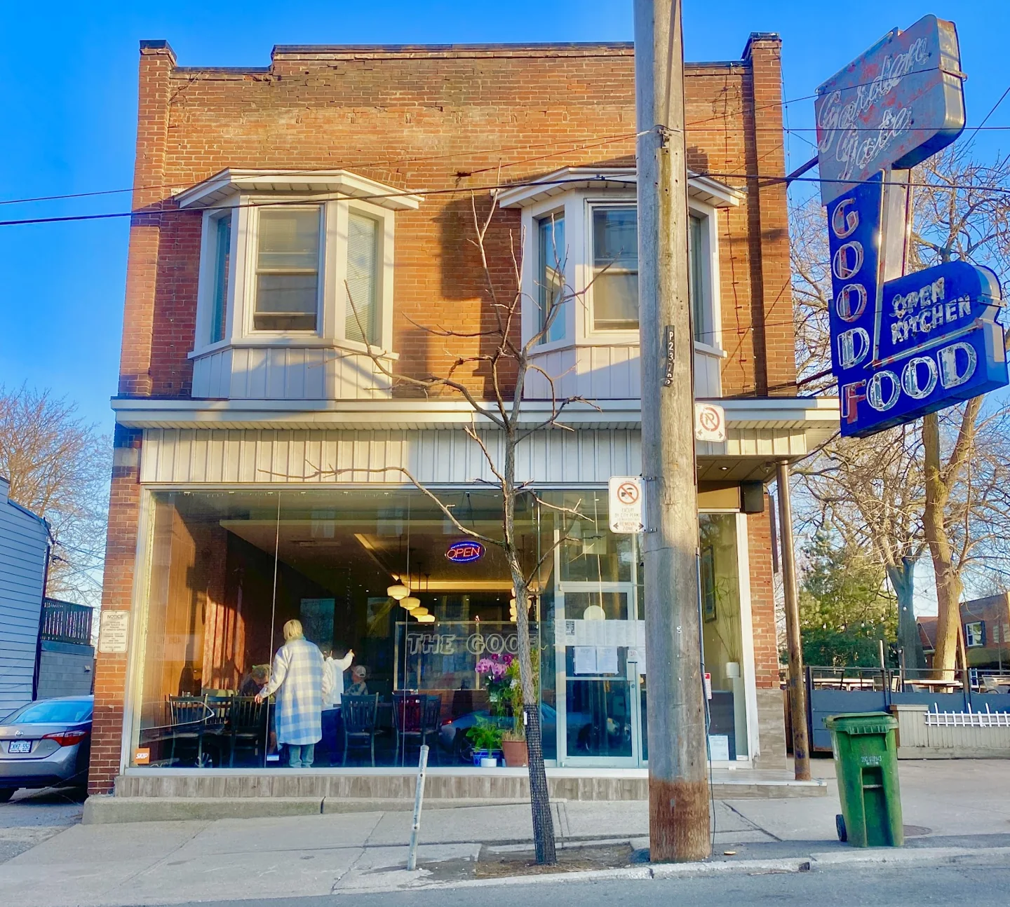 Garden Gate Restaurant and its Good Food sign on Queen Street East
