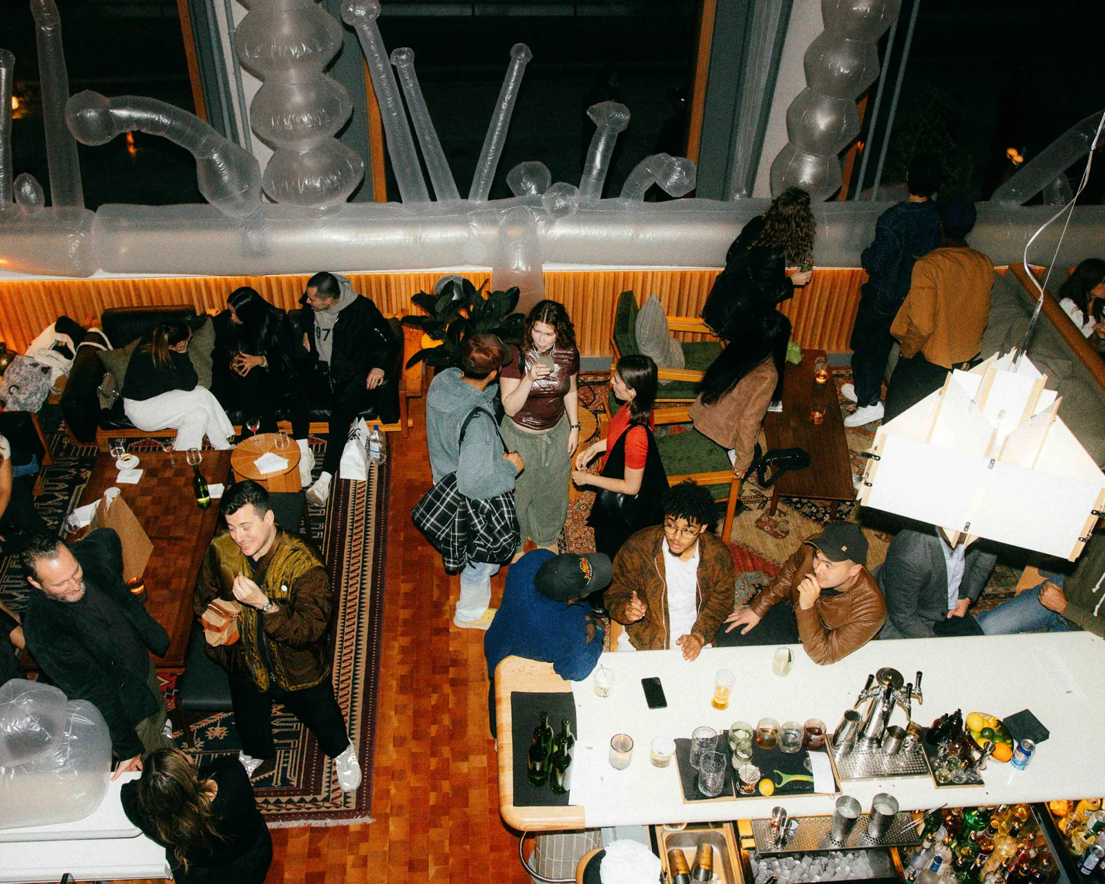 Guests gather for an event in the Ace Hotel Toronto Lobby