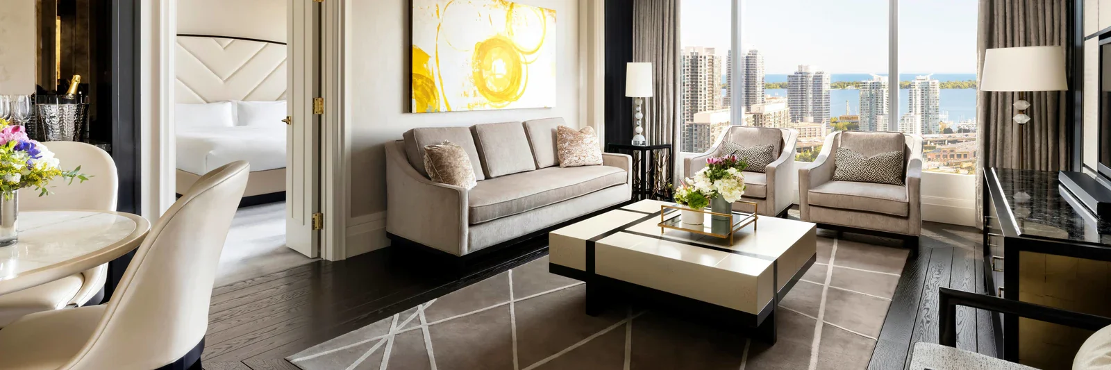 Bright living area in the Ritz-Carlton Toronto Simcoe Suite