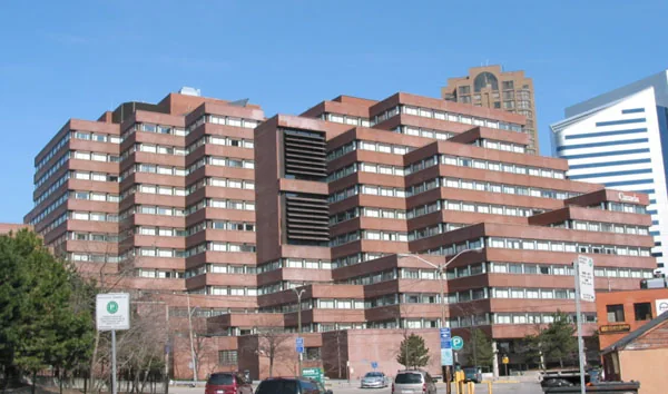 The stepped brick Joseph Shepard Building on Yonge Street