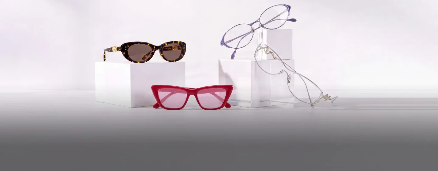 Vooglam glasses displayed on light blocks
