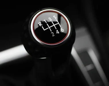 Close view of a manual gear lever