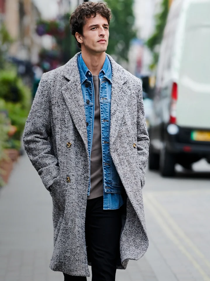 A model wearing menswear shown by RW&CO