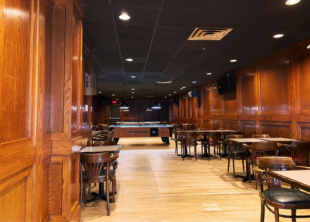 Tables and pool table at The Rhino