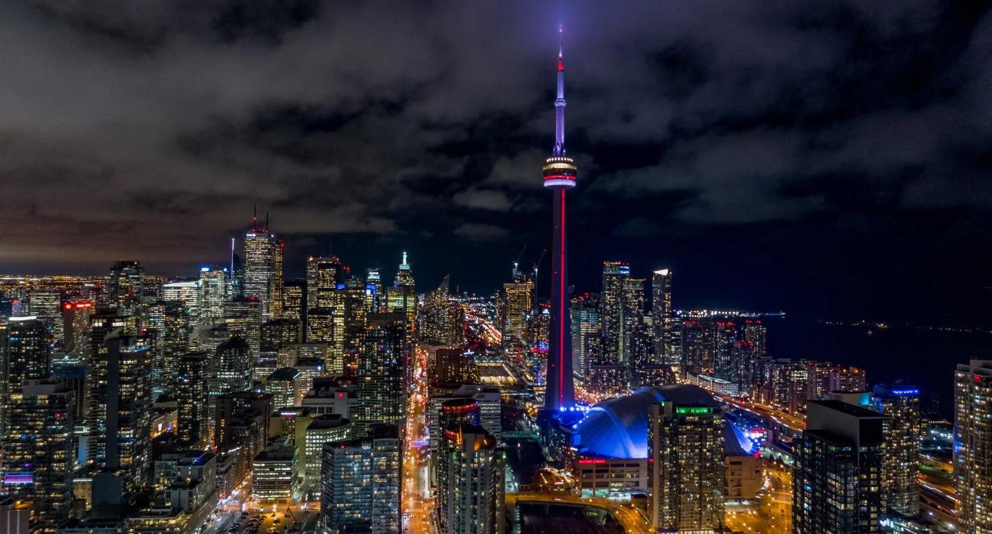 Toronto skyline on a winter night