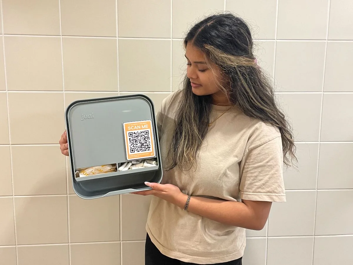 A period-product dispenser at Toronto Metropolitan University