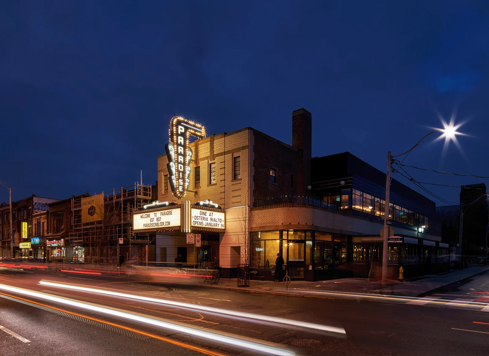Restored Paradise Theatre exterior on Bloor Street West