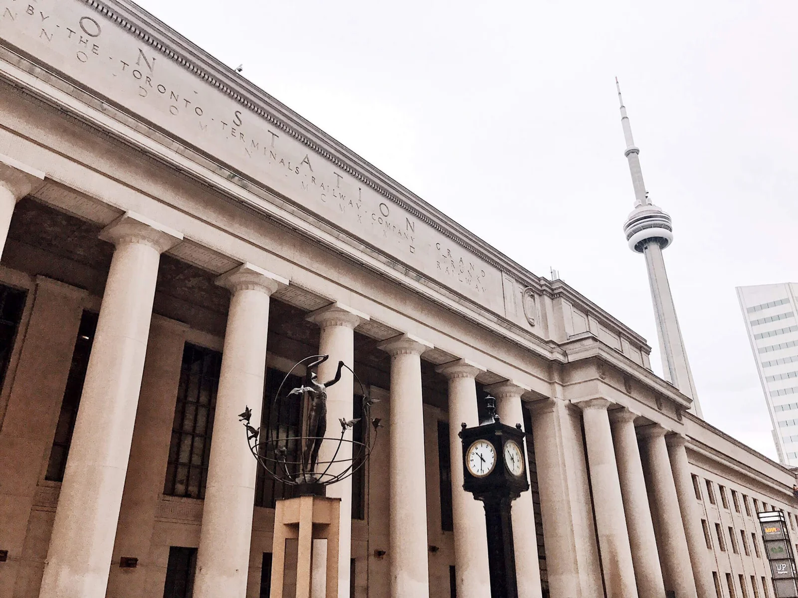 The columned Front Street exterior of Union Station